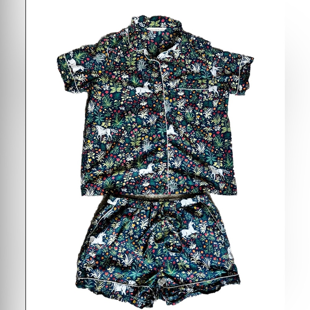 Printfresh Unicorn garden short set size S